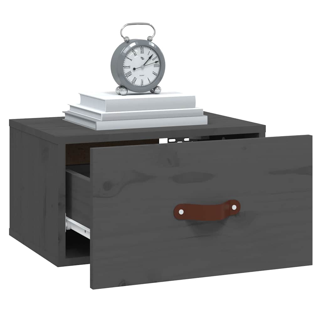 vidaXL Wall-mounted Bedside Cabinets 2 pcs Grey 40x29.5x22 cm 4