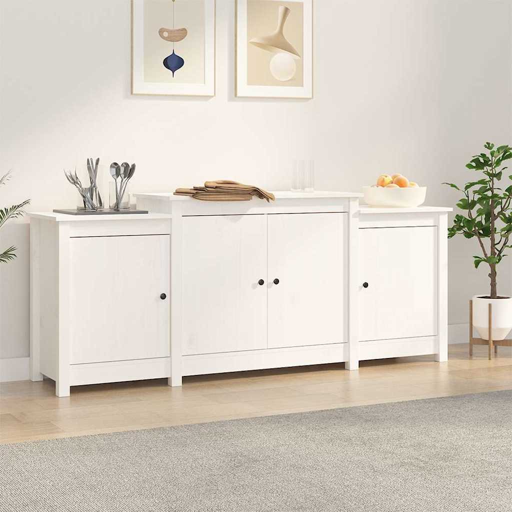 Sideboard 164x37x68 cm Solid Wood Pine White
