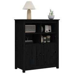 vidaXL Sideboard Black 83x41.5x100 cm Solid Wood Pine 4