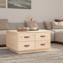 Coffee Table 80x80x45 cm Solid Wood Pine Natural