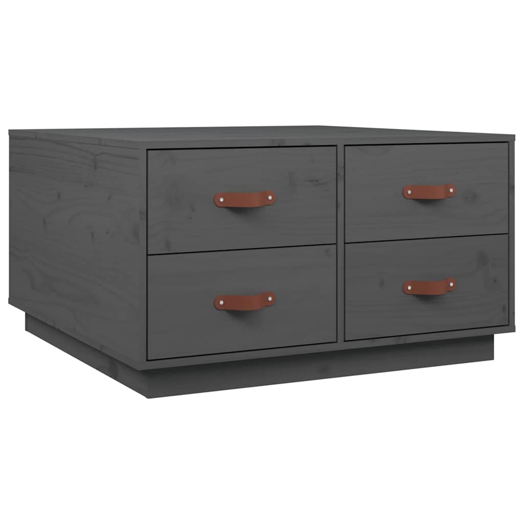 Coffee Table 80x80x45 cm Solid Wood Pine Grey