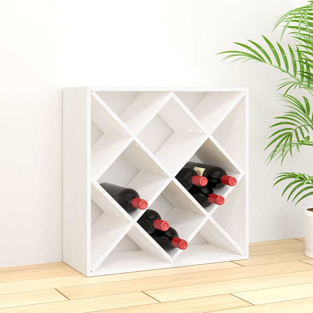 vidaXL Wine Cabinet White 62x25x62 cm Solid Wood Pine 1