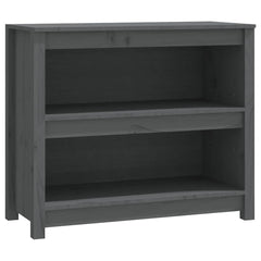 vidaXL Book Cabinet Grey 80x35x68 cm Solid Wood Pine 2