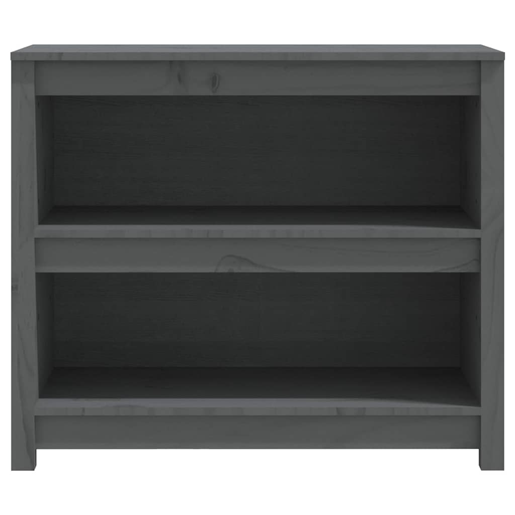 vidaXL Book Cabinet Grey 80x35x68 cm Solid Wood Pine 4