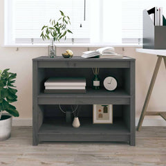 Book Cabinet 80x35x97 cm Solid Wood Pine Grey 68 cm