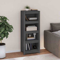 Book Cabinet 50x35x154 cm Solid Wood Pine Grey 125.5 cm