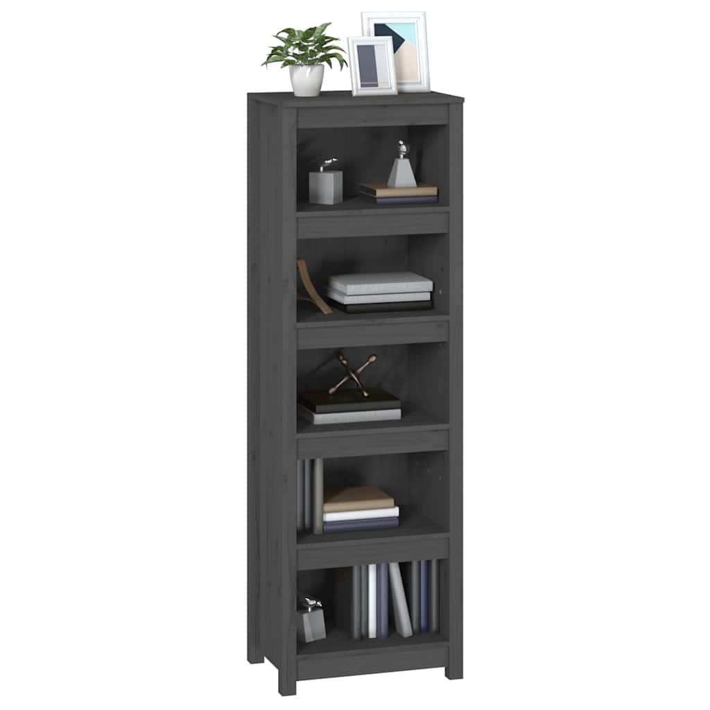 Book Cabinet 50x35x154 cm Solid Wood Pine Grey 154 cm