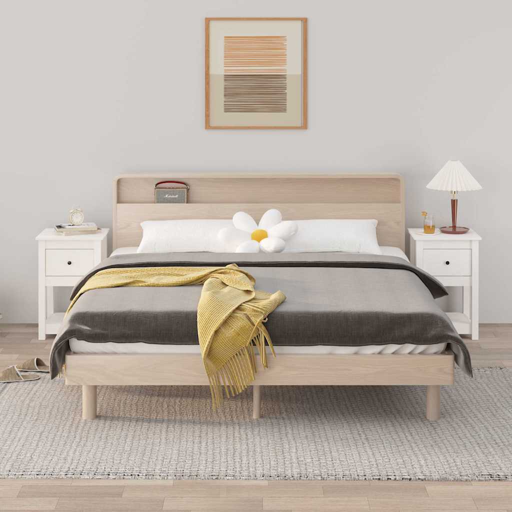 Bedside Cabinet Solid Wood Pine in White