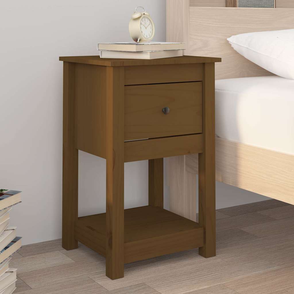 vidaXL Bedside Cabinet Honey Brown 40x35x61.5 cm Solid Wood Pine 1