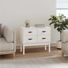 Console Cabinet Solid Wood Pine in White