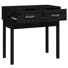 vidaXL Console Table Black 76.5x40x75 cm Solid Wood Pine 4
