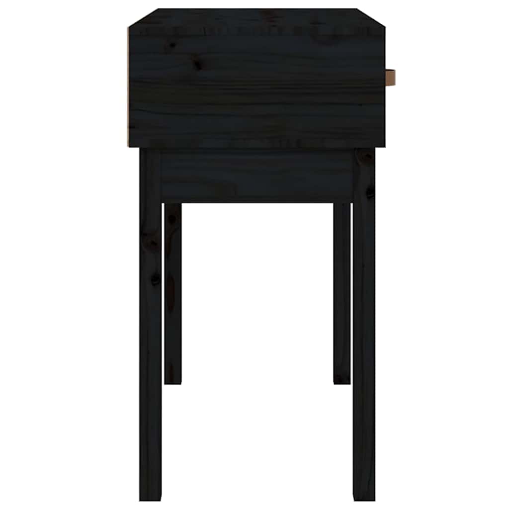 vidaXL Console Table Black 76.5x40x75 cm Solid Wood Pine 5