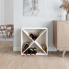 vidaXL Wine Cabinet White 62x25x62 cm Solid Wood Pine 3