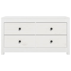 Side Cabinet Solid Wood Pine White 100 x 40 x 54 cm