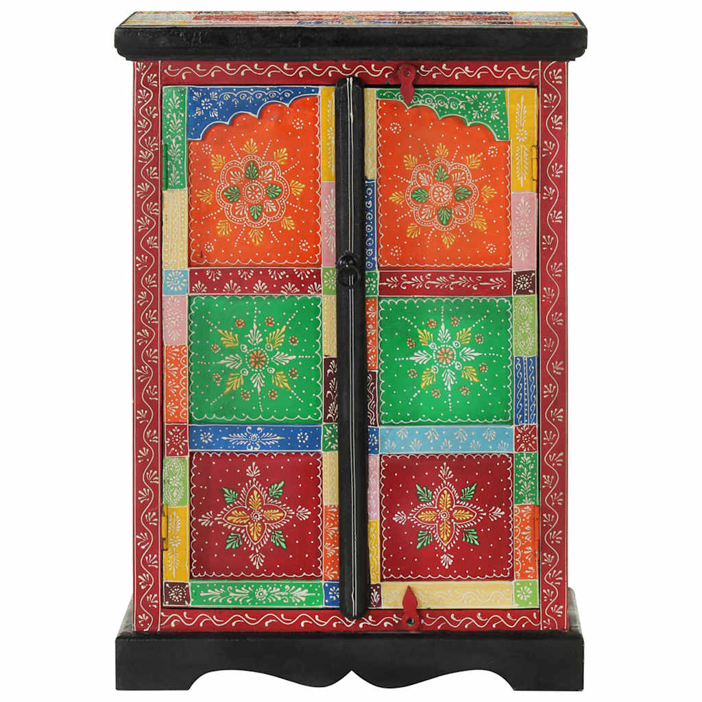 vidaXL Hand Painted Sideboard with Doors 53x30x75 cm Solid Wood Mango 2