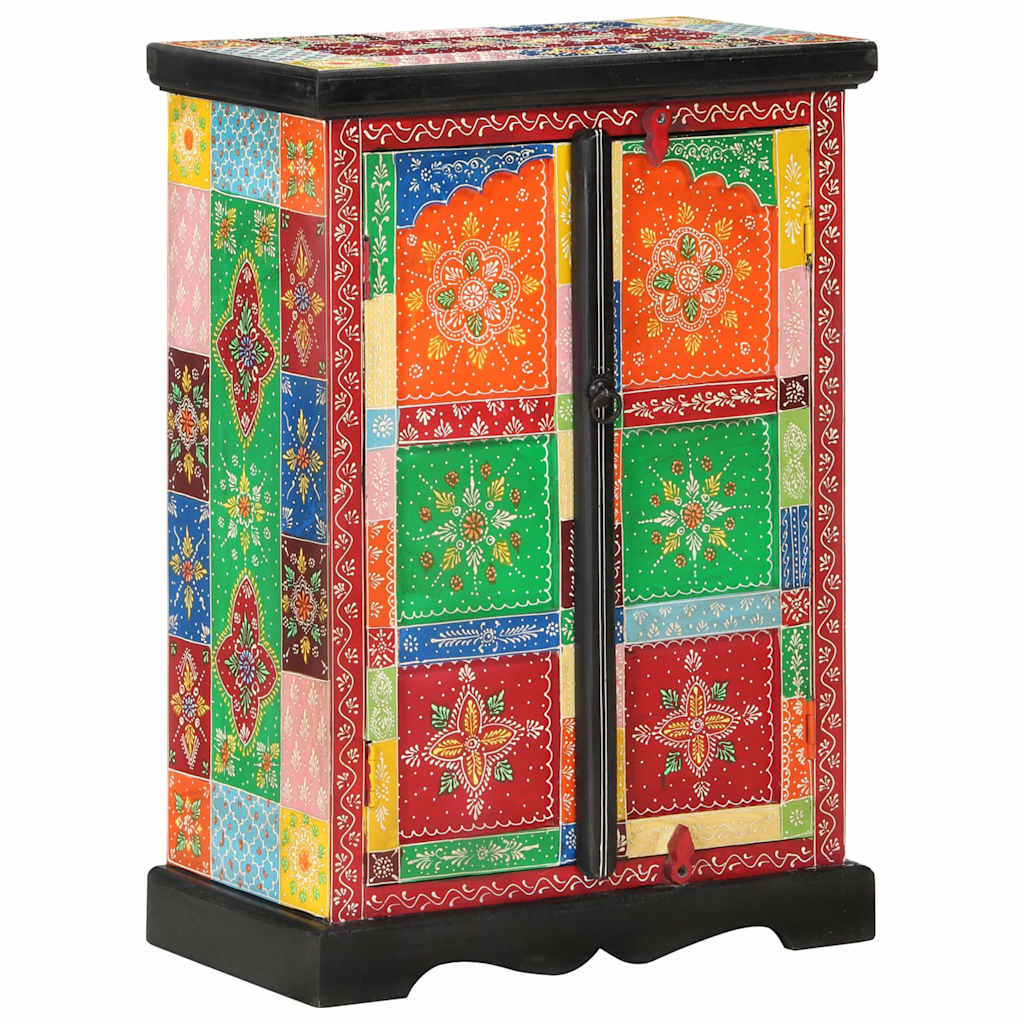 vidaXL Hand Painted Sideboard with Doors 53x30x75 cm Solid Wood Mango 4