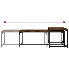 vidaXL Coffee Tables 2 pcs Smoked Oak Engineered Wood 6