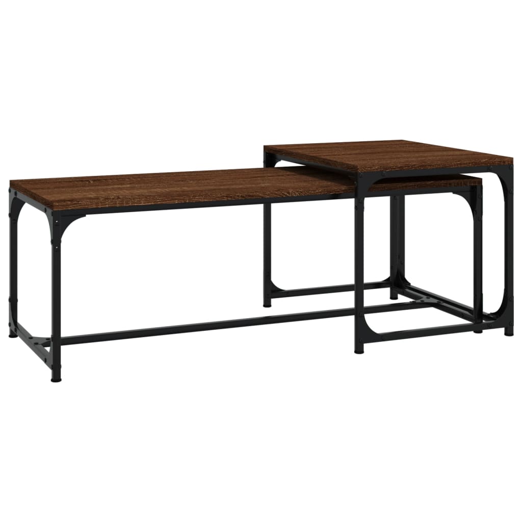 vidaXL Coffee Tables 2 pcs Brown Oak Engineered Wood 2