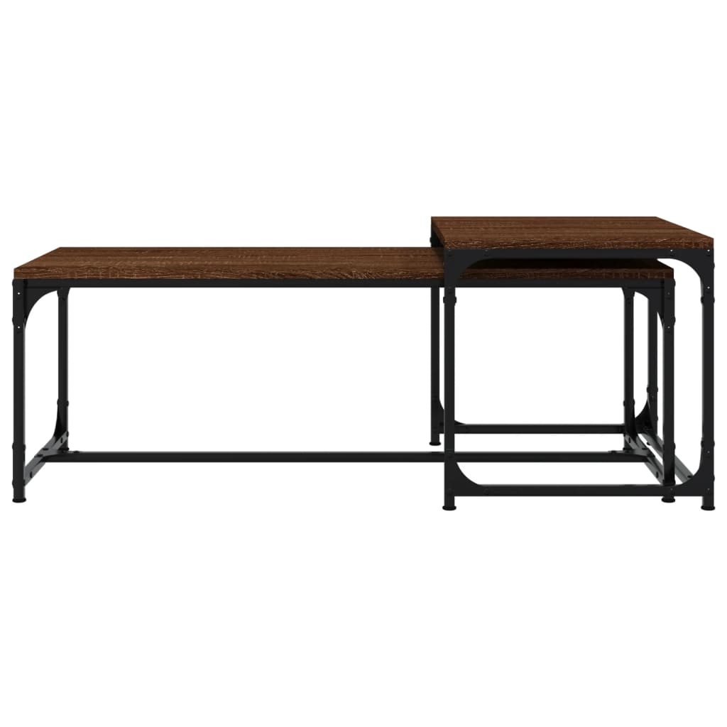 vidaXL Coffee Tables 2 pcs Brown Oak Engineered Wood 4