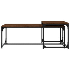 vidaXL Coffee Tables 2 pcs Brown Oak Engineered Wood 4