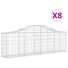 Arched Gabion Baskets Galvanised Iron 8 pcs 200 x 30 x 40/60 cm – 200 x 50 x 220/240 cm 200 x 30 x 60/80 cm