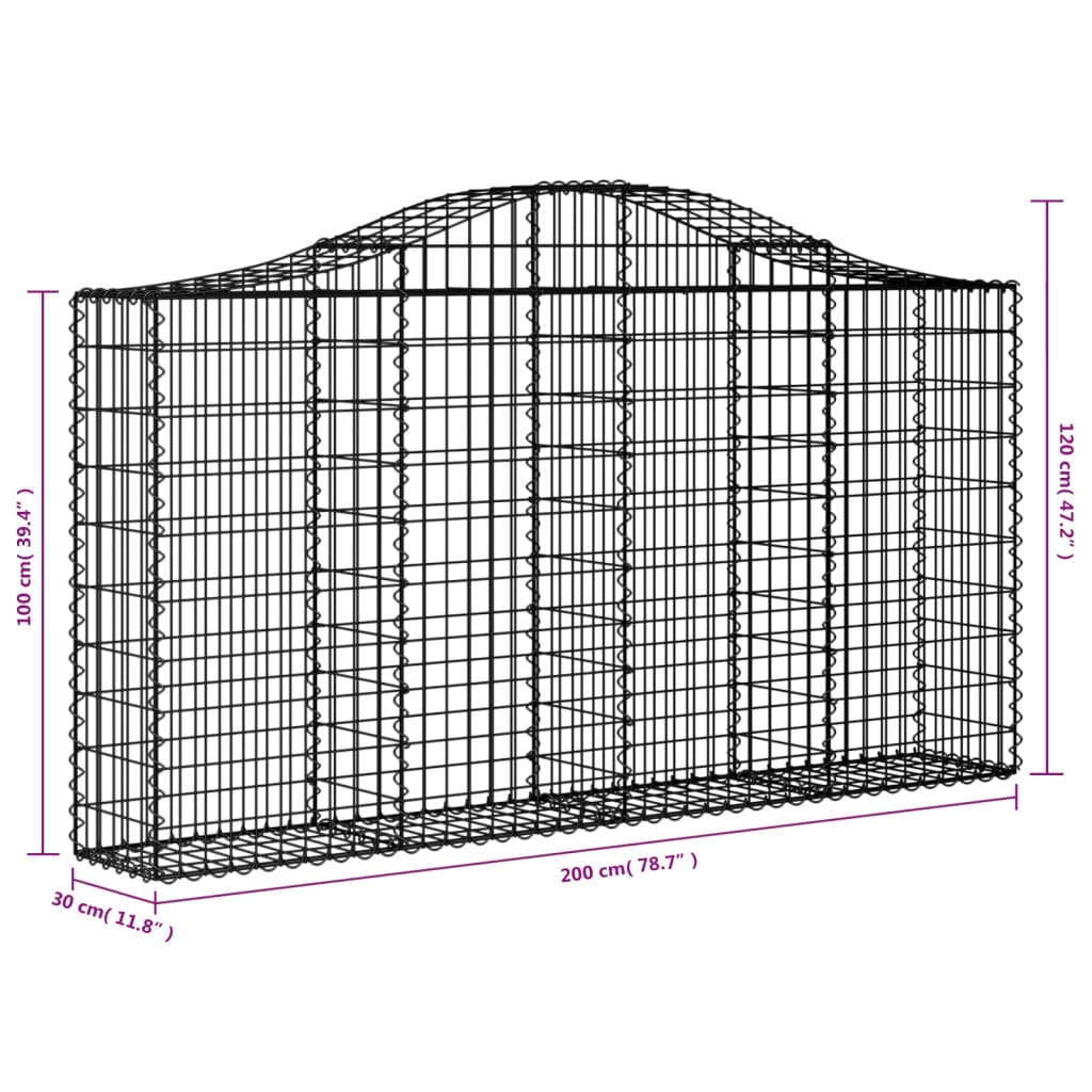 Arched Gabion Baskets Galvanised Iron
