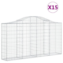 Arched Gabion Baskets Galvanised Iron 15 pcs 200 x 30 x 40/60 cm – 200 x 50 x 220/240 cm 200 x 30 x 100/120 cm