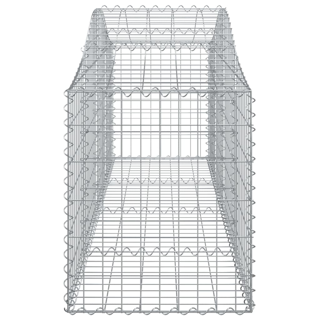 vidaXL Arched Gabion Baskets 2 pcs 200x50x60/80 cm Galvanised Iron 5