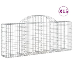 Arched Gabion Baskets Galvanised Iron 15 pcs 200 x 30 x 40/60 cm – 200 x 50 x 220/240 cm 200 x 30 x 80/100 cm