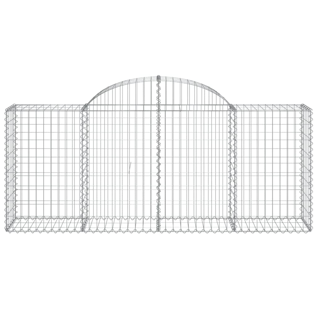 Arched Gabion Baskets Galvanised Iron 2 pcs 200 x 30 x 40/60 cm – 200 x 50 x 220/240 cm 200 x 50 x 80/100 cm