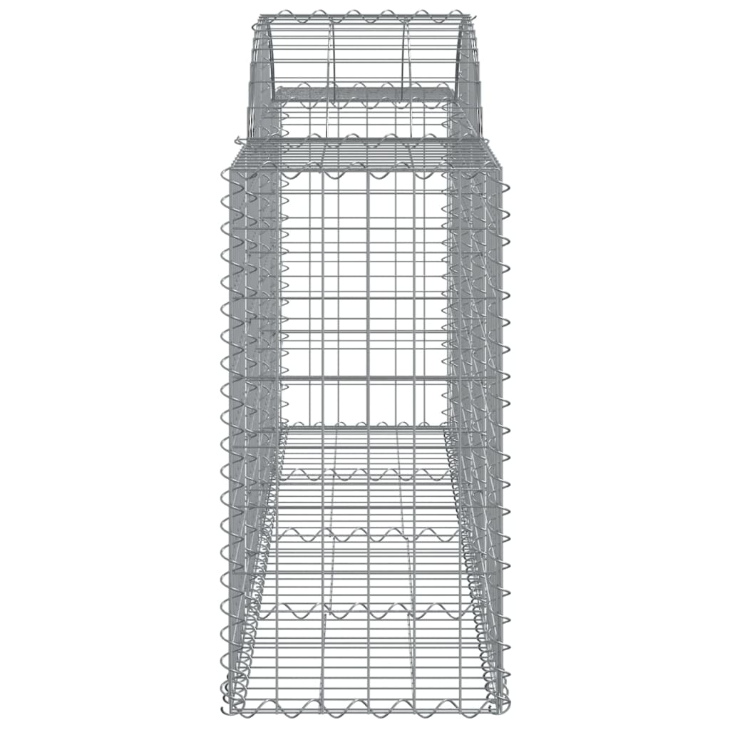 vidaXL Arched Gabion Baskets 2 pcs 200x50x80/100 cm Galvanised Iron 5