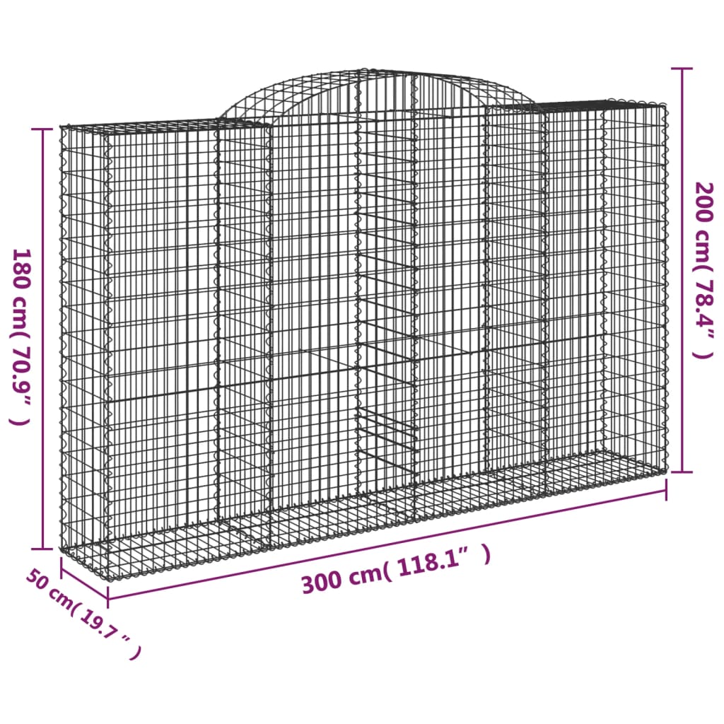 Arched Gabion Baskets Galvanised Iron