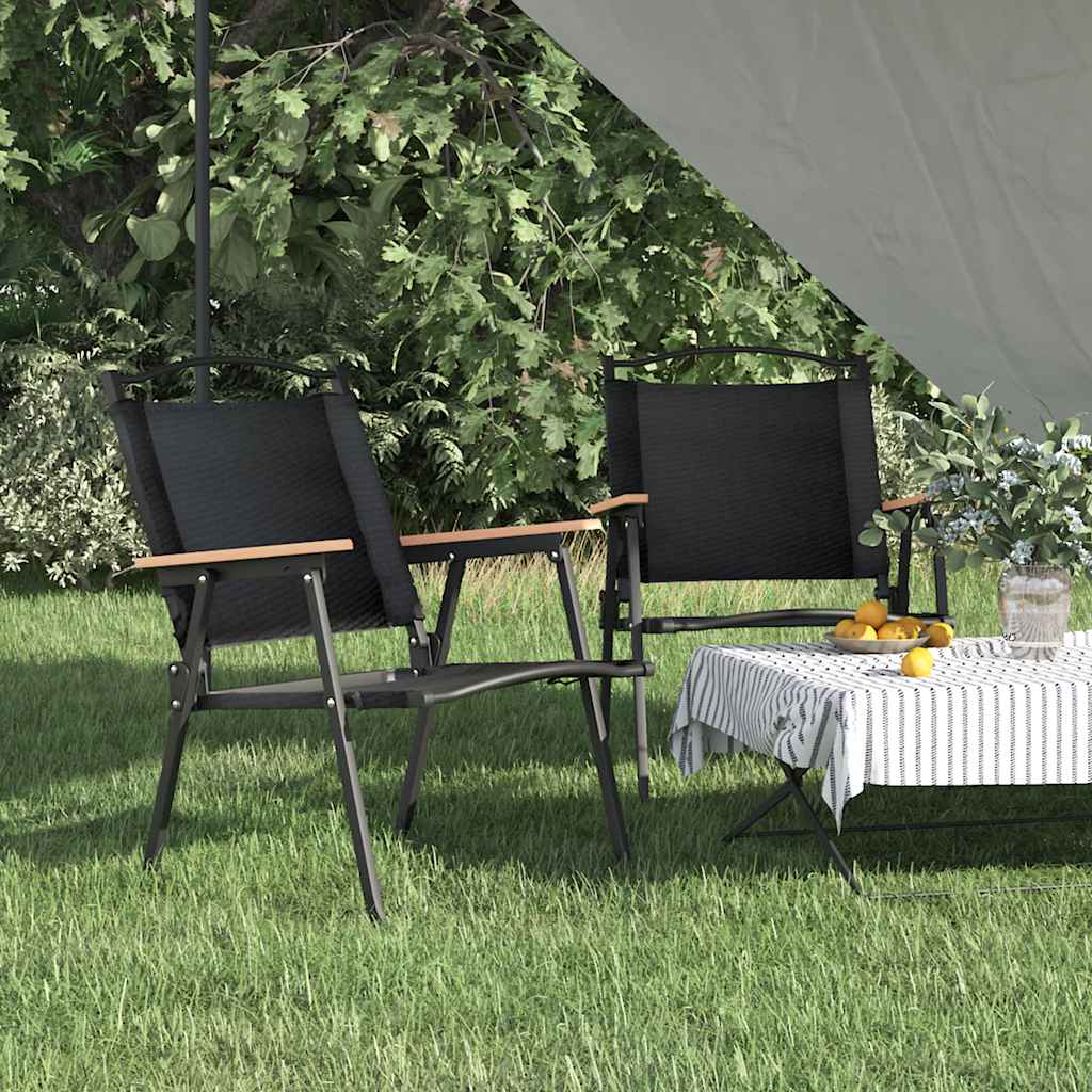 Camping Chairs 2 pcs Oxford Fabric Black 78 cm 55 cm