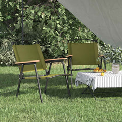 Camping Chairs 2 pcs Oxford Fabric Green 78 cm 55 cm