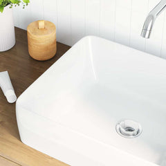 vidaXL Wash Basin White 48x37x13 cm Ceramic Rectangle 4