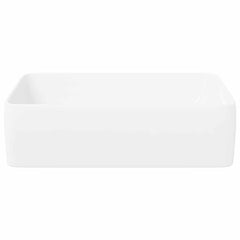 vidaXL Wash Basin White 48x37x13 cm Ceramic Rectangle 5