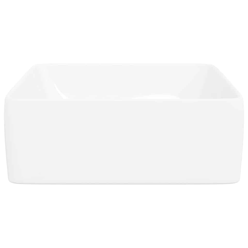 vidaXL Wash Basin White 48x37x13 cm Ceramic Rectangle 6