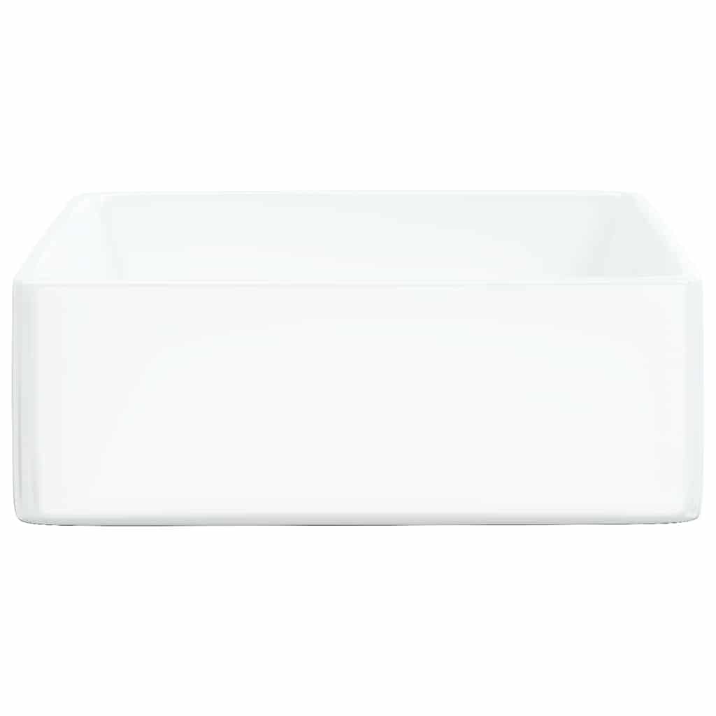 vidaXL Wash Basin White 37x37x13 cm Ceramic Square 4