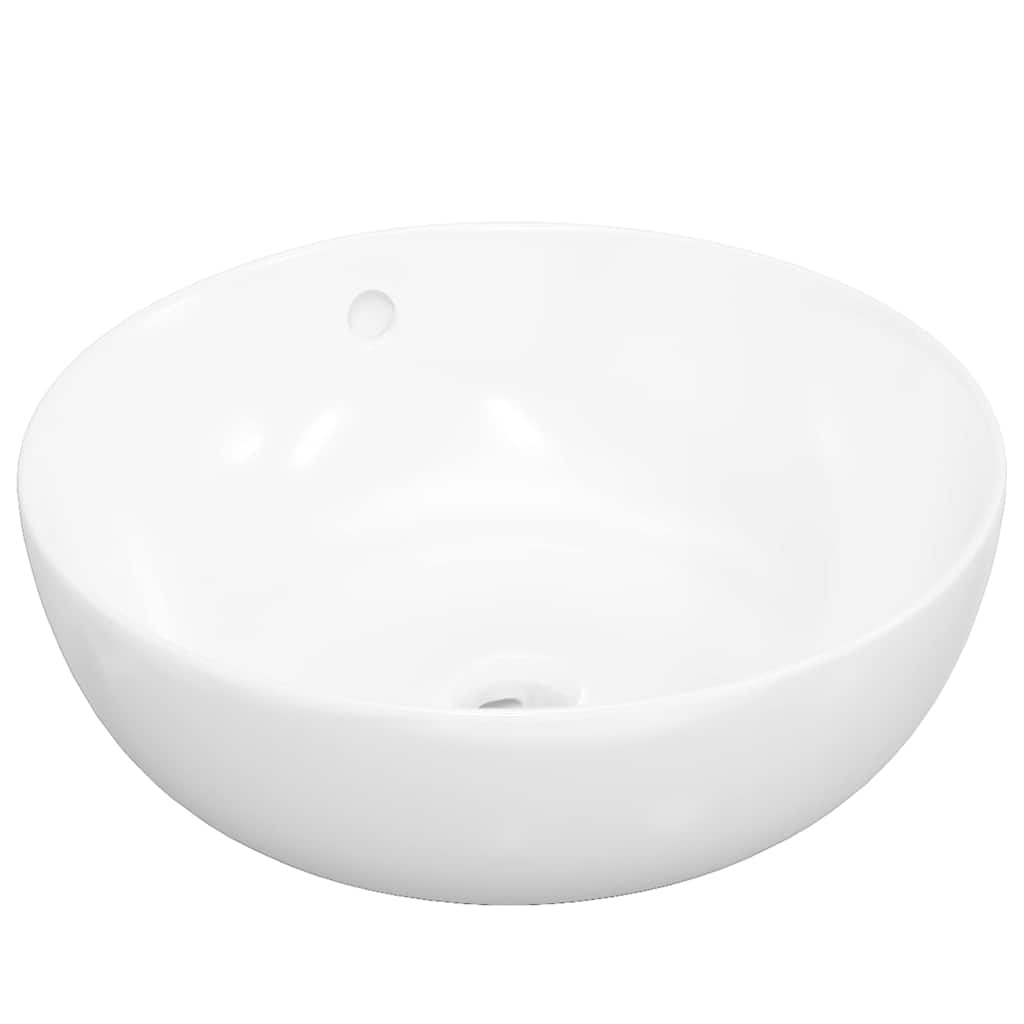 vidaXL Wash Basin White 44x17 cm Ceramic Round 2