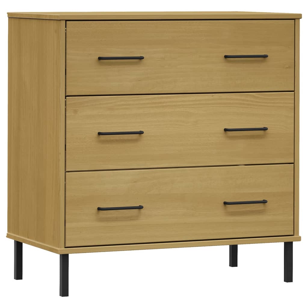 Sideboard with 3 Drawers 77x40x79,5 cm Solid Wood "OSLO Brown