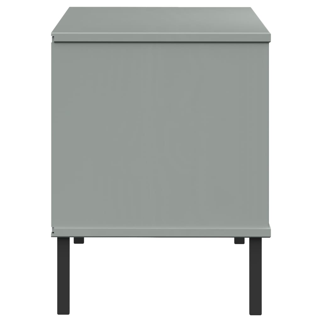 vidaXL Shoe Rack with Metal Legs Grey 106x35x45 cm Solid Wood OSLO 5