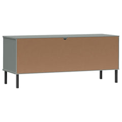 vidaXL Shoe Rack with Metal Legs Grey 106x35x45 cm Solid Wood OSLO 6