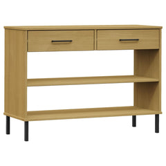 vidaXL Console Cabinet with Metal Legs Brown Solid Wood Pine OSLO 2