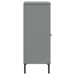 vidaXL Bookcase with Metal Legs Grey 90x35x90.5 cm Solid Wood OSLO 6
