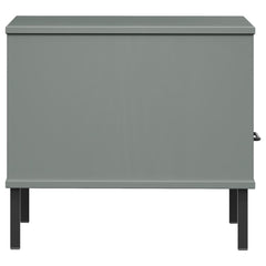 vidaXL Bedside Table with Metal Legs Grey Solid Wood Pine OSLO 6