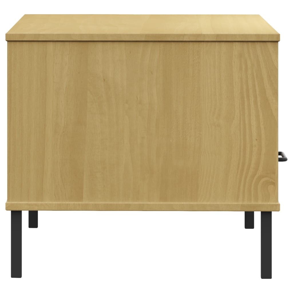 vidaXL Coffee Table with Metal Legs Brown 85x50x45cm Solid Wood OSLO 6
