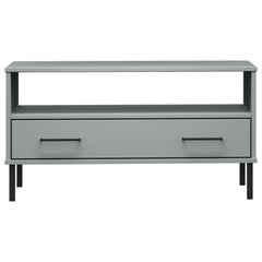 vidaXL Coffee Table with Metal Legs Grey 85x50x45 cm Solid Wood OSLO 4