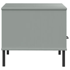 vidaXL Coffee Table with Metal Legs Grey 85x50x45 cm Solid Wood OSLO 6