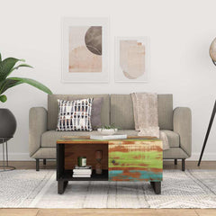 Coffee Table 80x50x40 cm Solid Wood Mango&Engineered Wood Multicolour