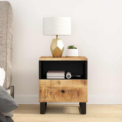 vidaXL Bedside Cabinet Solid Wood Mango&Engineered Wood 3